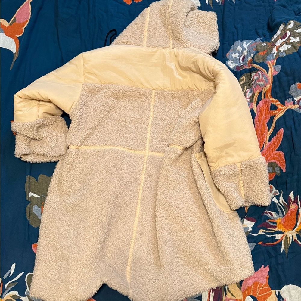 Pilcro x Anthropologie Embroidered Hooded Sherpa Coat - Picture 5 of 9
